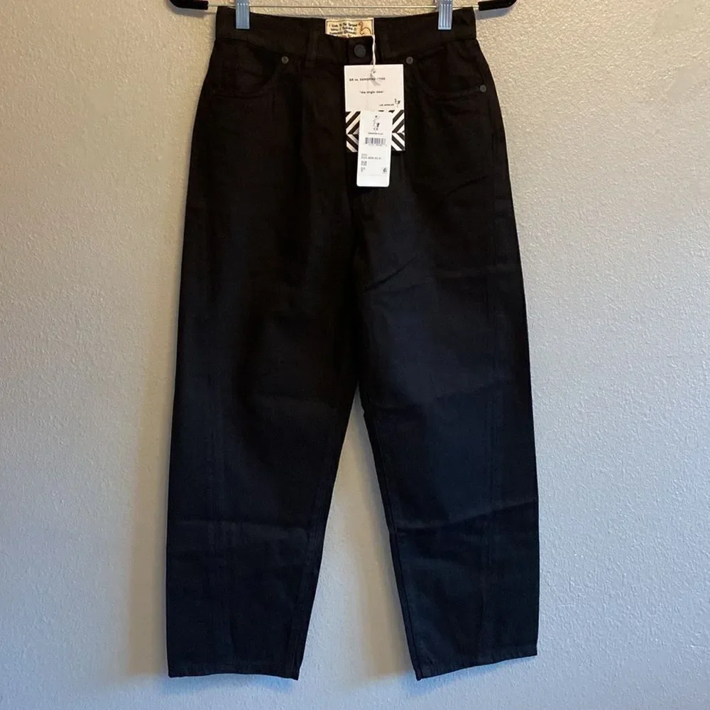 NWT-Free People x Sandrine Rose black Relaxed Fit Trouser jeans-Size 25